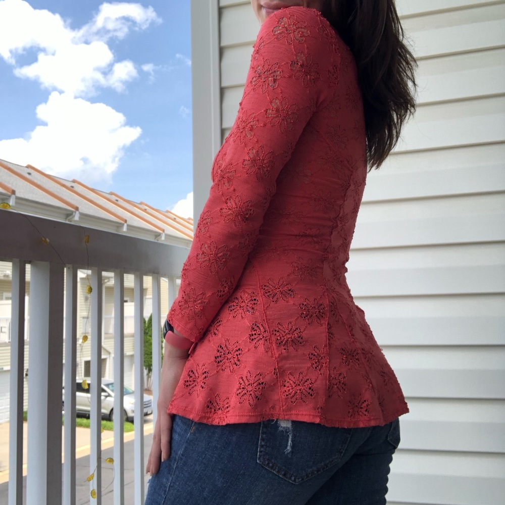 Free People Daisy Pointelle Peplum Top - Picture 13 of 14